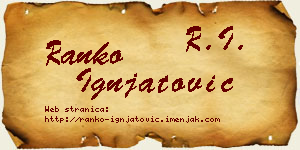 Ranko Ignjatović vizit kartica